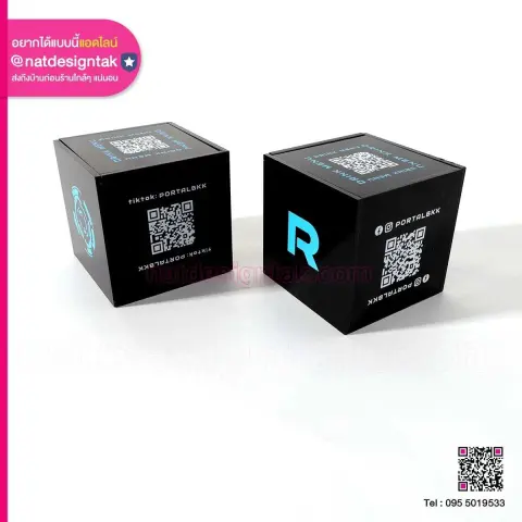 ลูกเต๋า QR Code อะคริลิคดำ พิมพ์ UV
