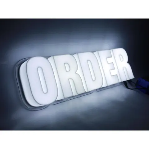 ป้ายไฟ ORDER ตัวอักษรไฟออกทั้งตัว งาน 3D Printing พรีเมียม