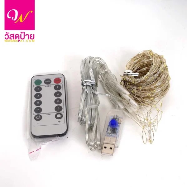 LED Curtain Lights with Hook USB ม่านไฟ LED ควบคุมด้วยรีโมท